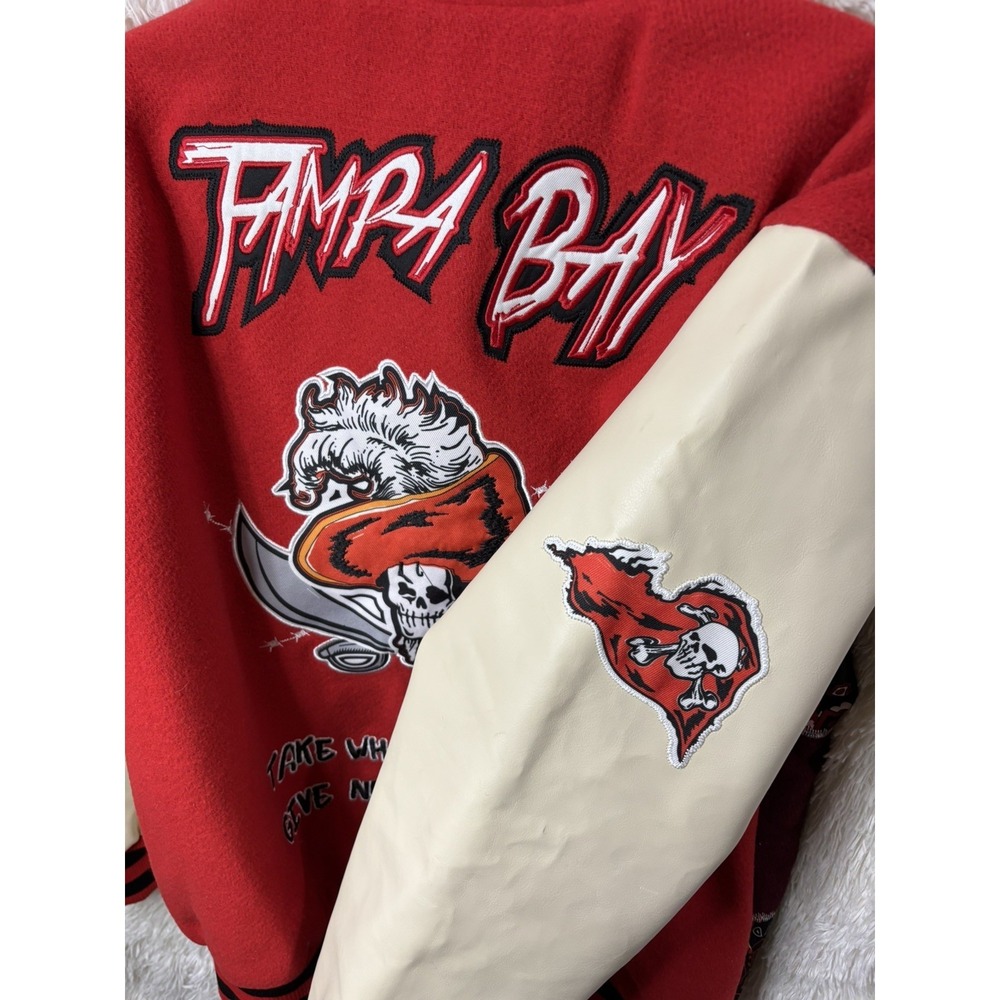 Tampa Bay Buccaneers Brand X Varsity Jacket Wool Size MEDIUM NWT - Picture 9 of 10